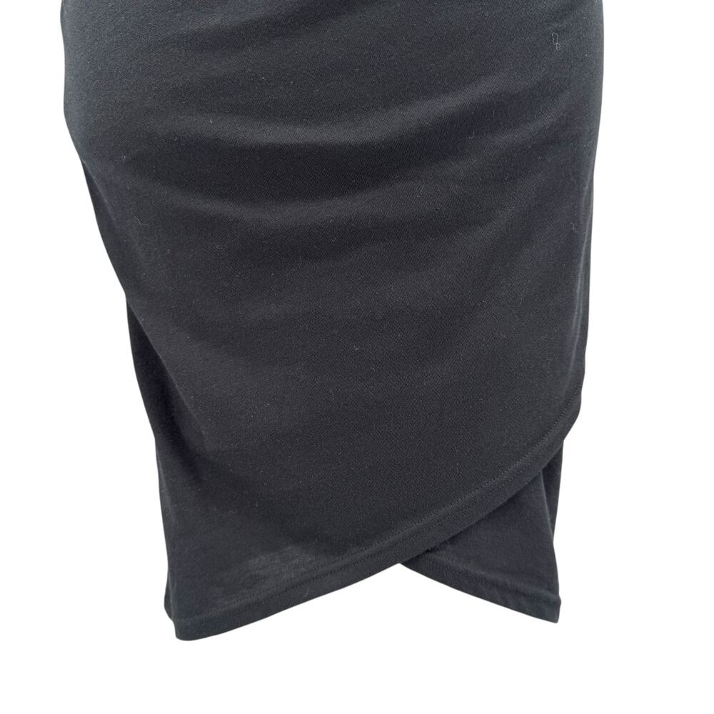 Leith Solid Black Knit Ruched Cinch Side Sleevele… - image 8